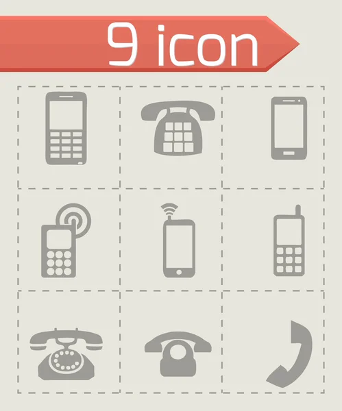 Vector telephone icons set — Stock Vector