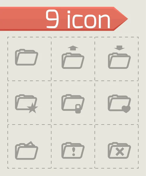 Vector folder icon set — Stock Vector