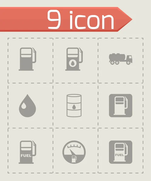 Vector gas station icon set — Stock Vector