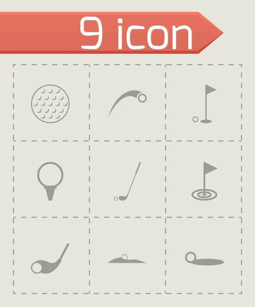 Conjunto de iconos de golf vector — Vector de stock