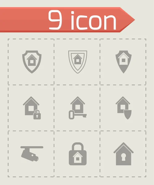 Vector conjunto de iconos de seguridad para el hogar — Vector de stock