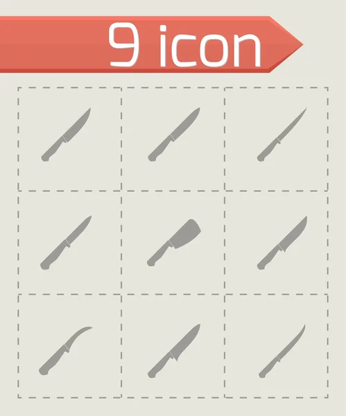 Vector kitchen knife icon set — Stock Vector