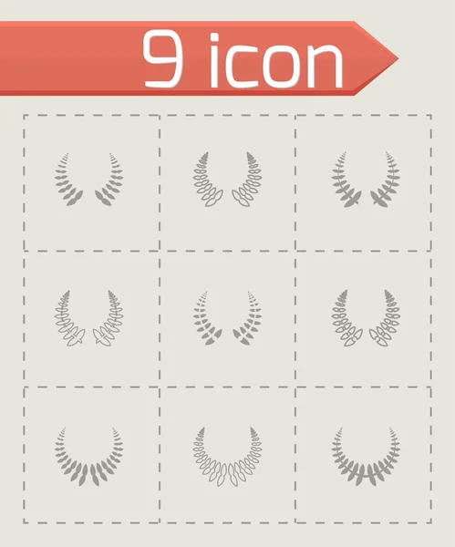 Corona de laurel vector icono conjunto — Vector de stock