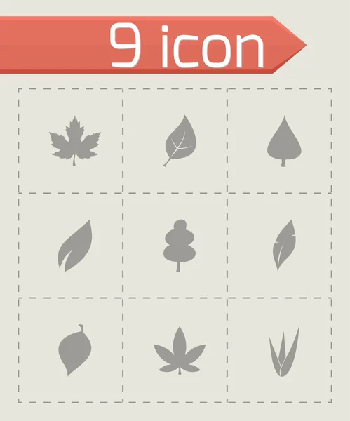 Vector leaf icon set — Stock Vector