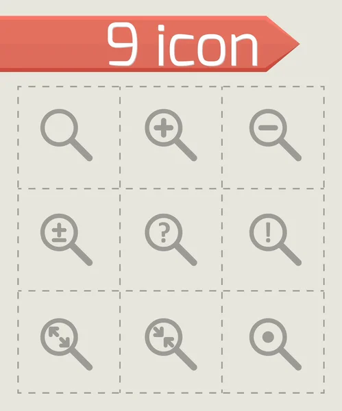 Conjunto de iconos de lupa vectorial — Vector de stock