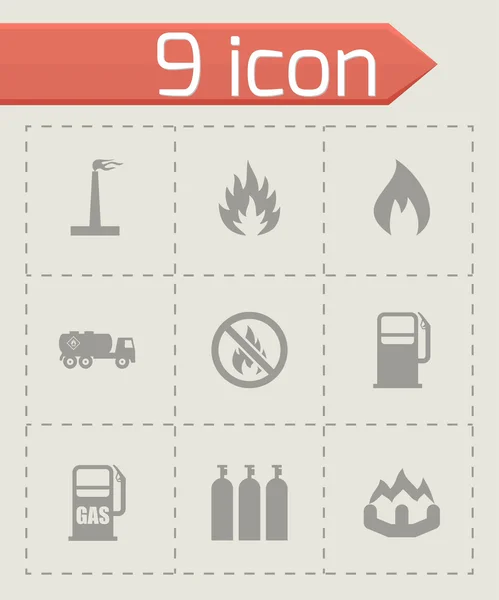 Vector natural gas icon set — Stock Vector