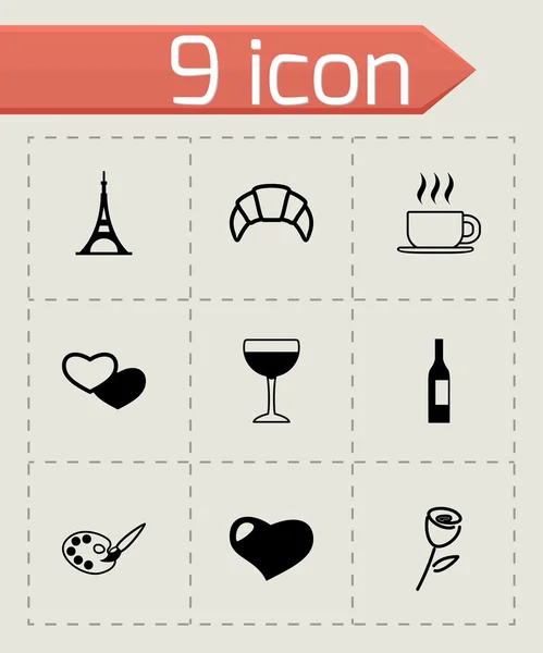 Conjunto de iconos de Vector paris — Vector de stock