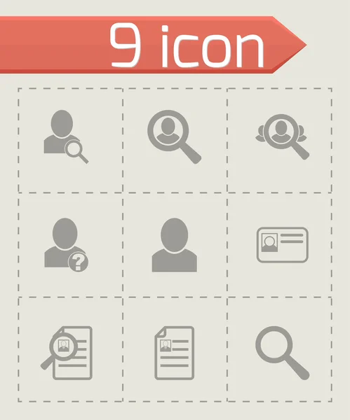 Vector people search icon set — Stock Vector