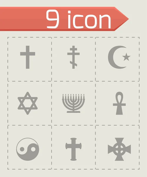 Vektorový sada ikon náboženské symboly — Stockový vektor