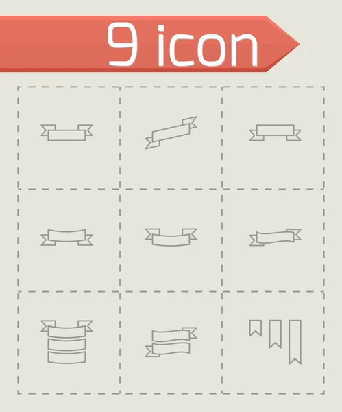 Vector ribbon icon set — Stock Vector