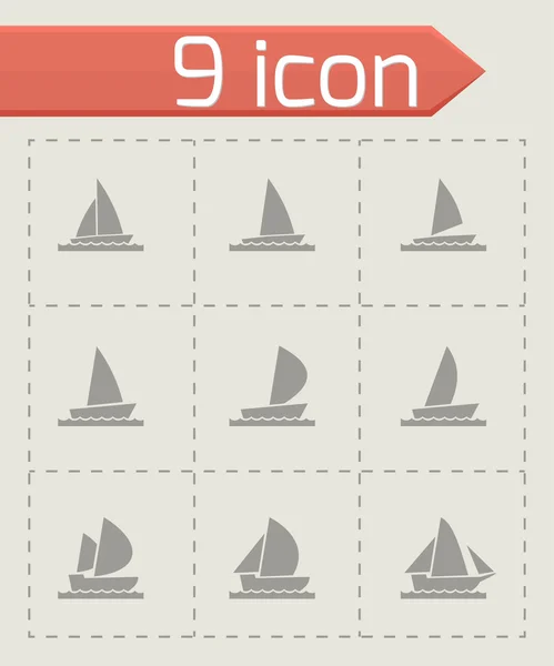 Vektor Segelboot Icon Set — Stockvektor