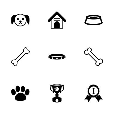 Vektör siyah köpek Icon set