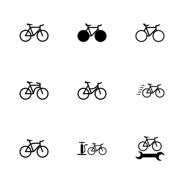 Vektor schwarzes Fahrrad Icon Set — Stockvektor