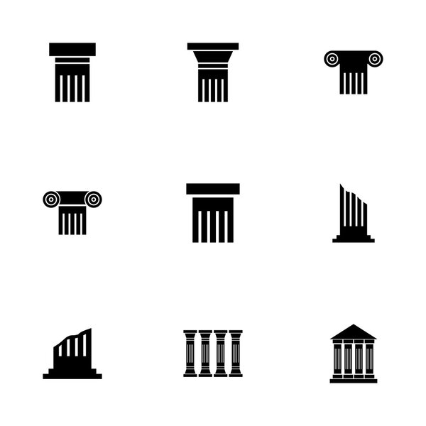 Vector black column icon set