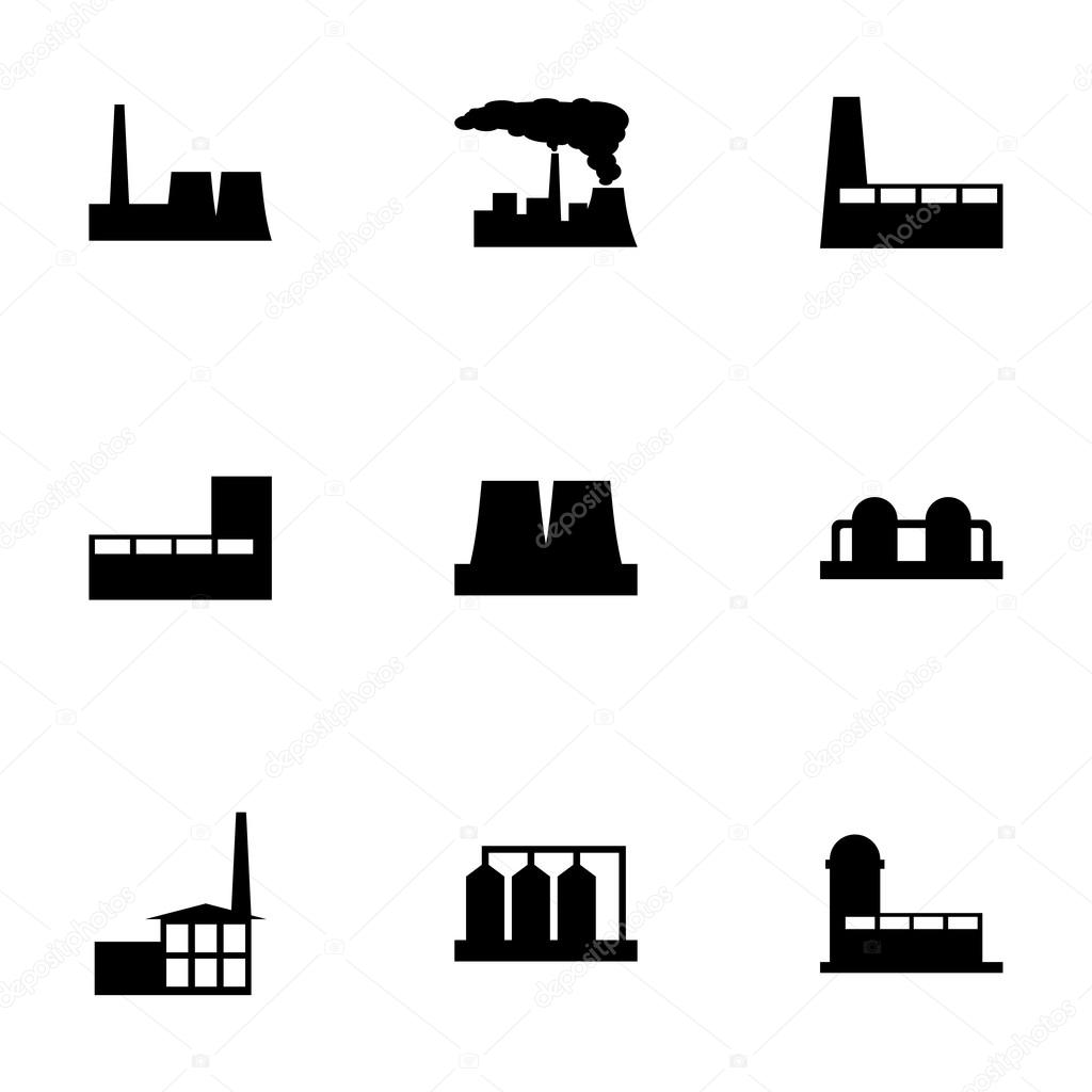 ベクトル黒工場アイコンを設定 ストックベクター C Annexs