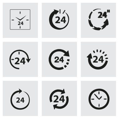 Vektör 24 saat Icon set