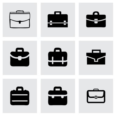 Vector briefcase icon set clipart