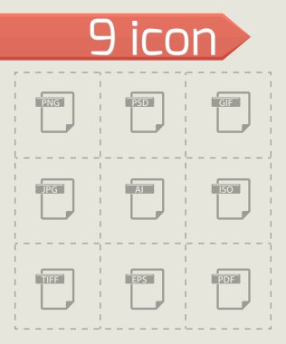 Vektör dosya türü Icons set