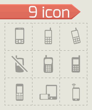 Vektör cep telefonu Icons set