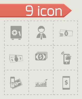 Vektör mobil bankacılık Icons set