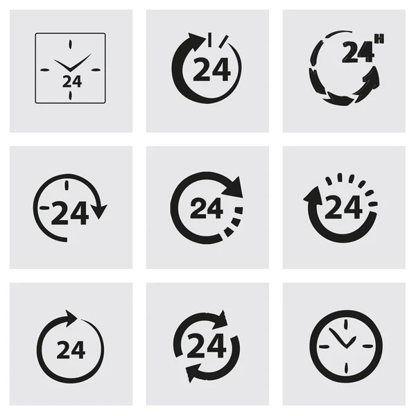 Ensemble d'icônes vectorielles 24 heures — Image vectorielle