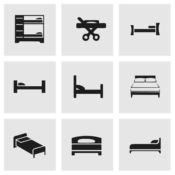 Vector bed icon set