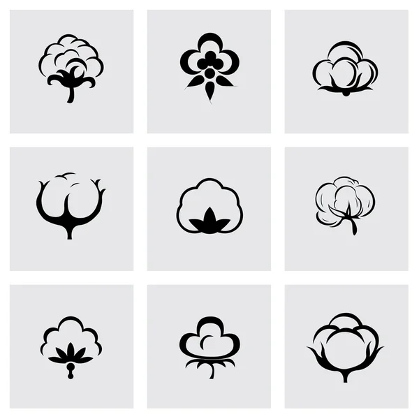 Vector cotton icon set — Stock Vector