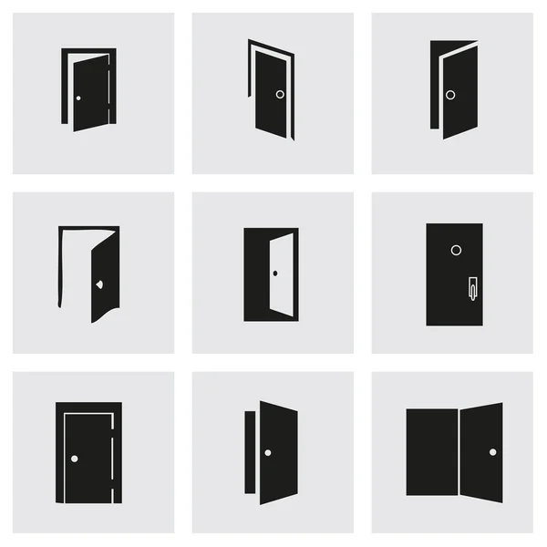 Vector door icon set — Stock Vector