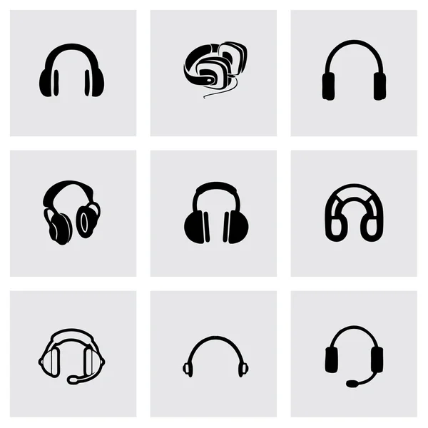 Conjunto de iconos de auriculares vectoriales — Vector de stock