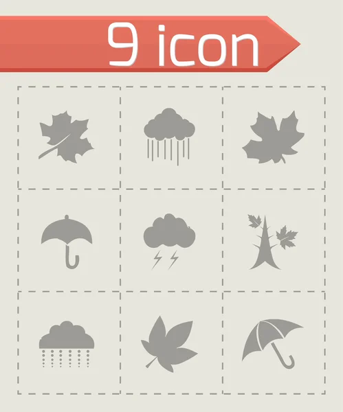 Conjunto de iconos de otoño vector — Archivo Imágenes Vectoriales