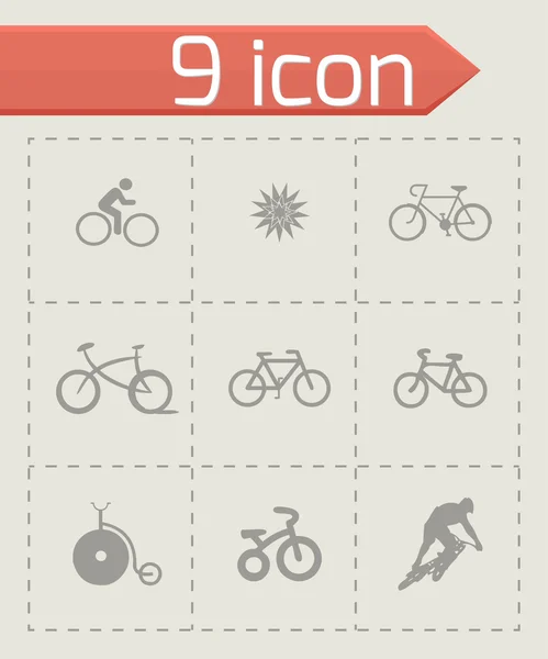 Juego de iconos de bicicleta vectorial — Vector de stock