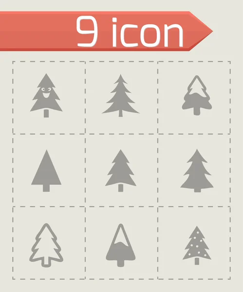 Vector cristmas trees icons set — Stock Vector