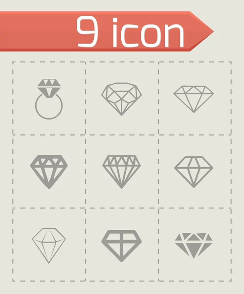 Vector diamant pictogrammen instellen — Stockvector