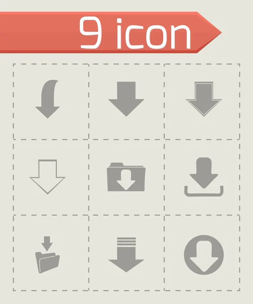 Vector iconos de descarga conjunto — Vector de stock