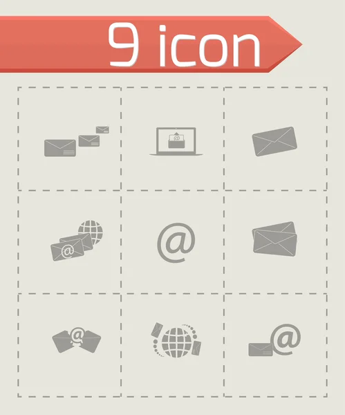 Vector email icons set — Stock Vector