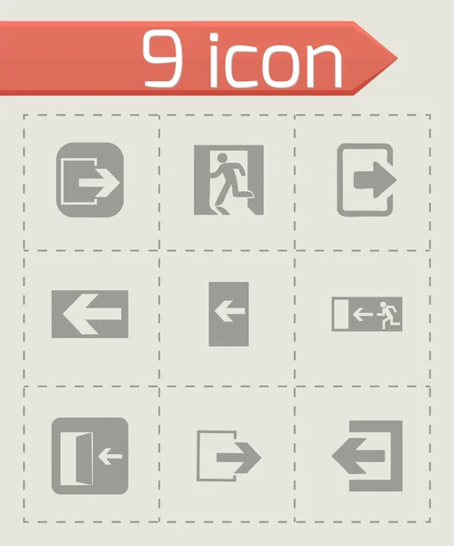 Vector exit icons set — Stock Vector