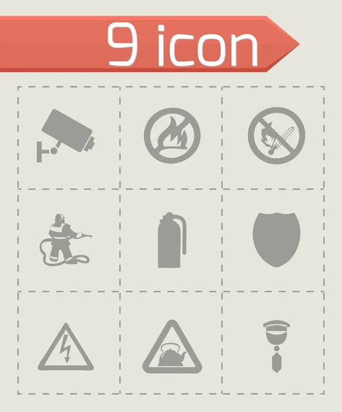 Vector home security icons set — Stock Vector