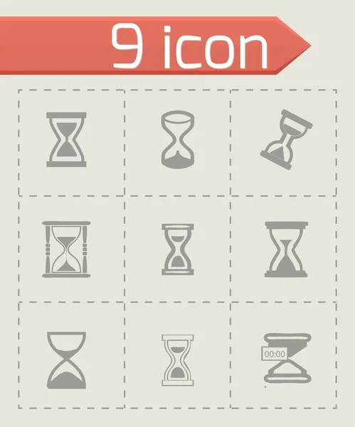 Vector iconos reloj de arena conjunto — Vector de stock