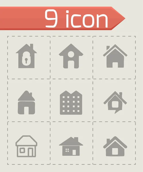 Vector casa iconos conjunto — Vector de stock