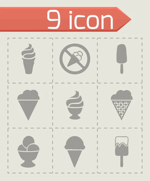 Vector ice cream icons set — Stock Vector