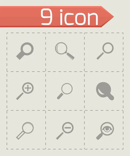 Set di icone in lente d'ingrandimento vettoriale — Vettoriale Stock