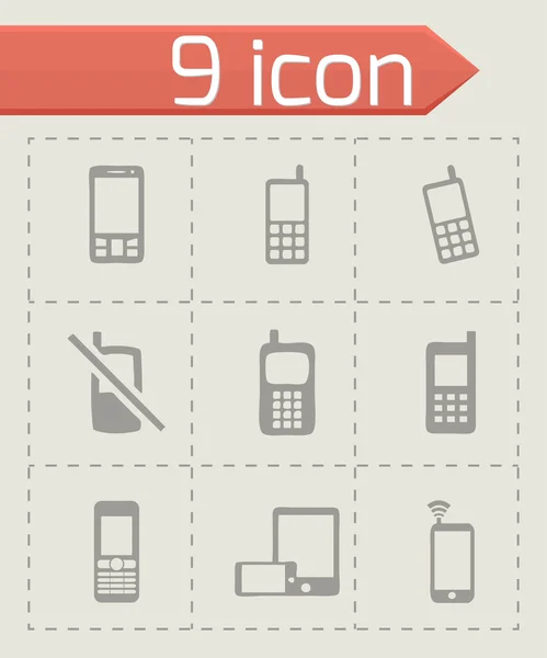 Set di icone del telefono cellulare vettoriale — Vettoriale Stock