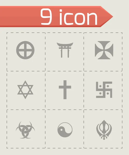 Vector religious symbols icon set — Stock Vector