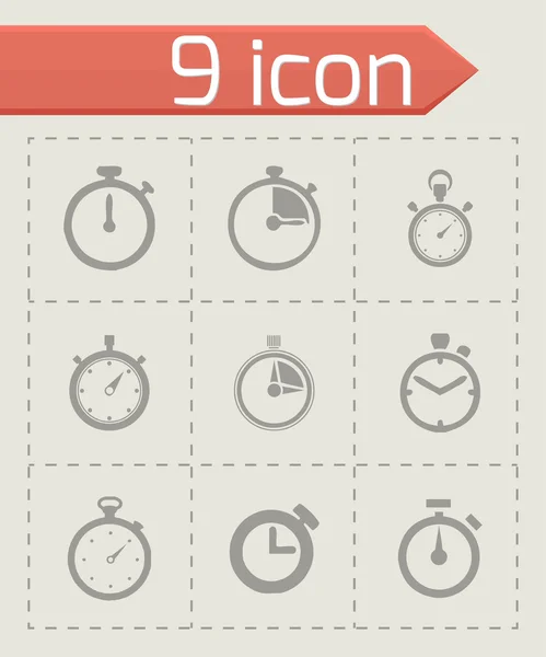 Vector stopwatch icon set — Stock Vector