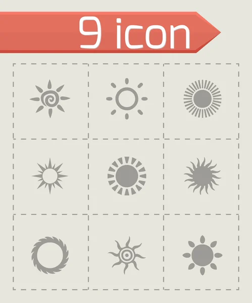 Vector sol icono conjunto — Vector de stock