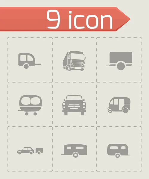 Vector trailer icon set — Stock Vector