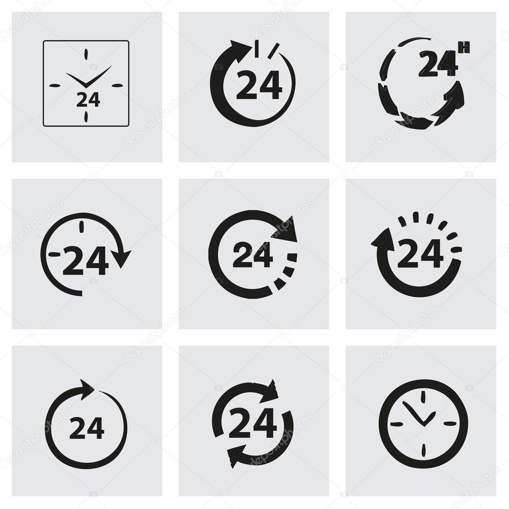 Vector 24 hours icon set