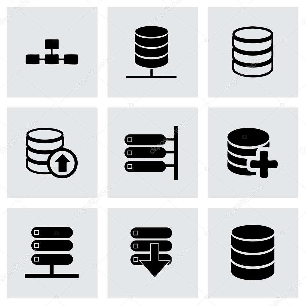 Vector database icon set