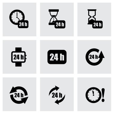 Vector 24 hours icon set clipart
