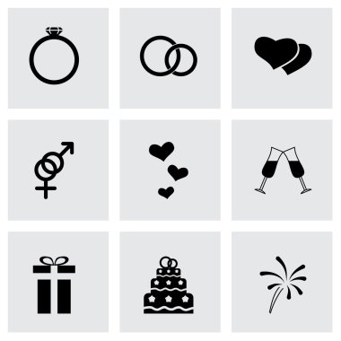 Vektör düğün Icon set